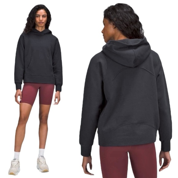 lululemon athletica Tops - Lululemon Loungeful Hoodie Black Fleece Relaxed Fit Pullover Sweatshirt Size 6